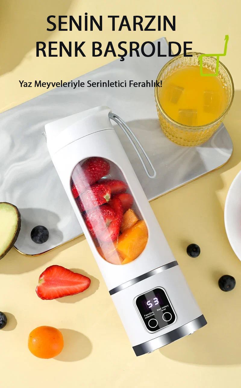 Xiaomi Taşınabilir Mini Blender – Smoothie, Meyve Suyu ve Karışım Hazırlama Makinesi