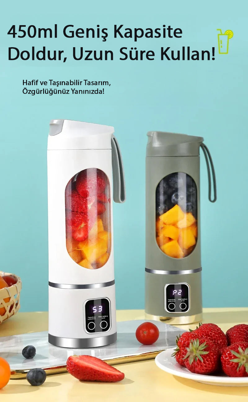 Xiaomi Taşınabilir Mini Blender – Smoothie, Meyve Suyu ve Karışım Hazırlama Makinesi