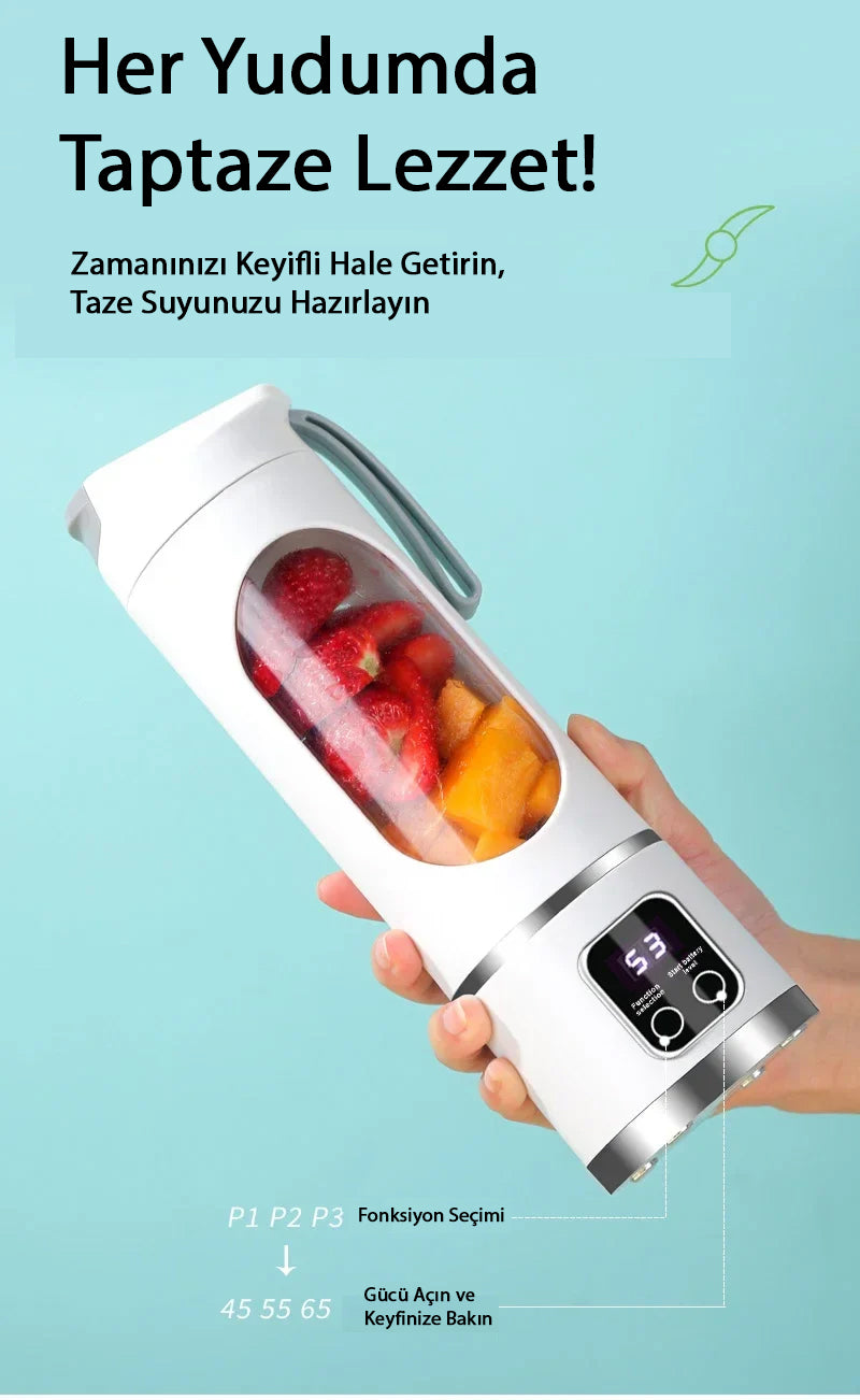 Xiaomi Taşınabilir Mini Blender – Smoothie, Meyve Suyu ve Karışım Hazırlama Makinesi